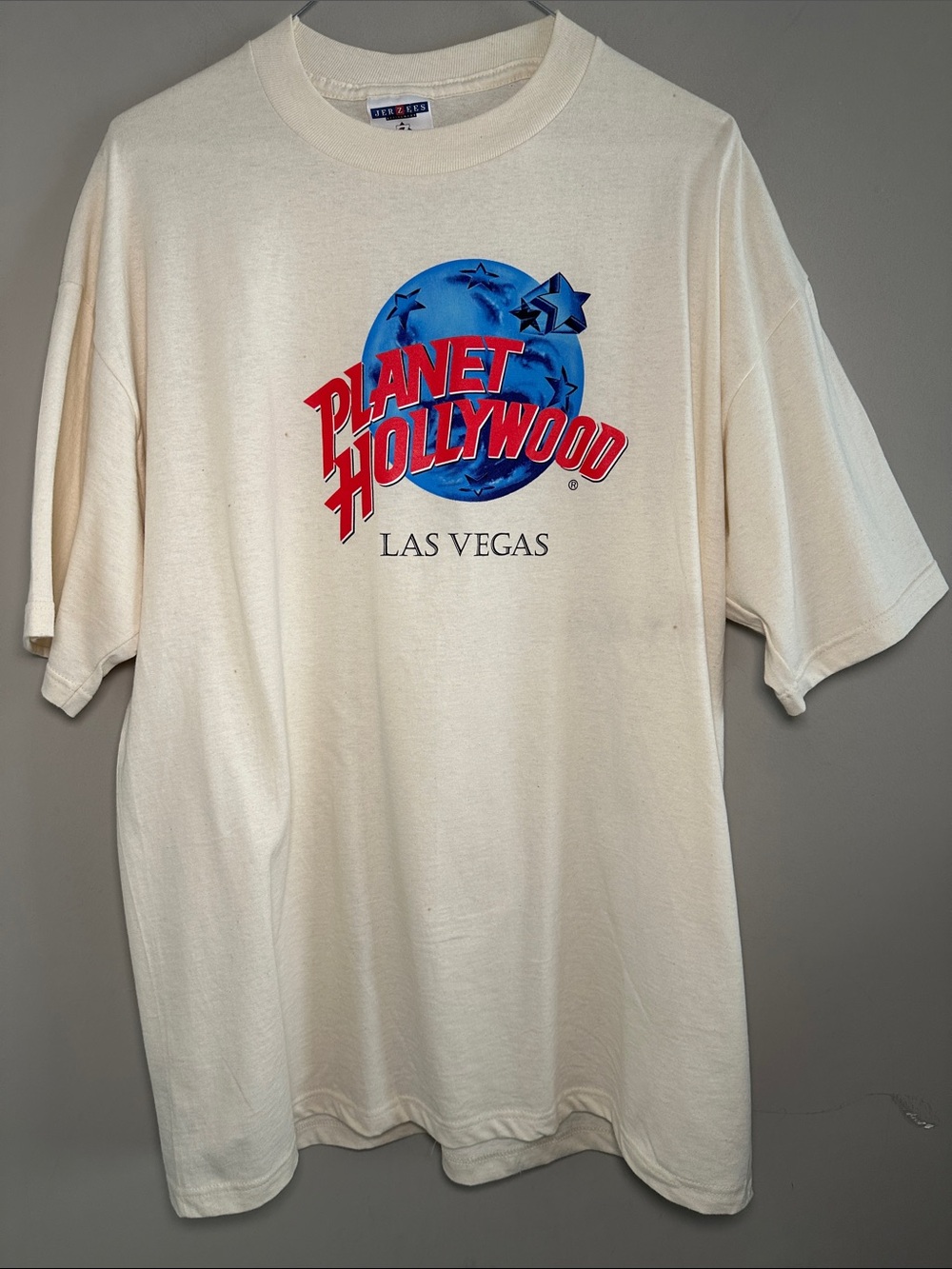 Jerzees Planet Hollywood Las Vegas Cream Graphic T-Shirt